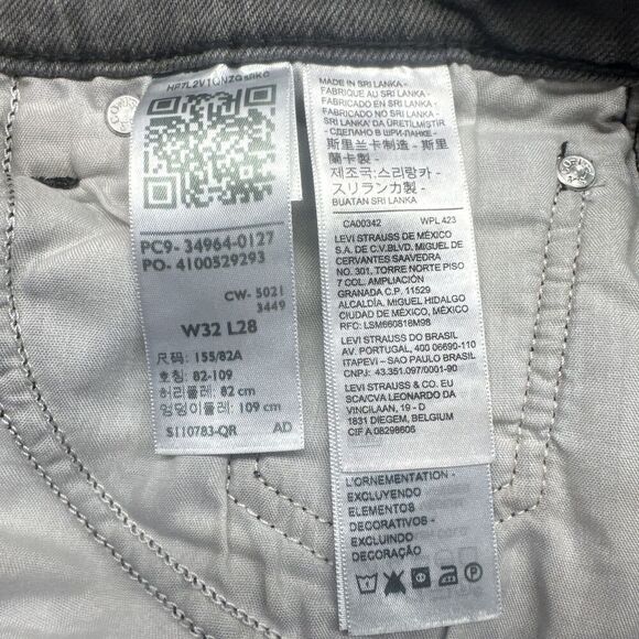 Levi's Wedgie Straight Jeans Button Fly Womens Size 32 28" Gray Charcoal Wash - Picture 11 of 11